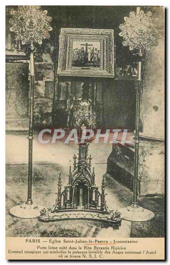 CPA Paris Eglise Saint Julien le Pauvre Iconostasion Porte Icone usite dans le Rite Byzantin Ripicio