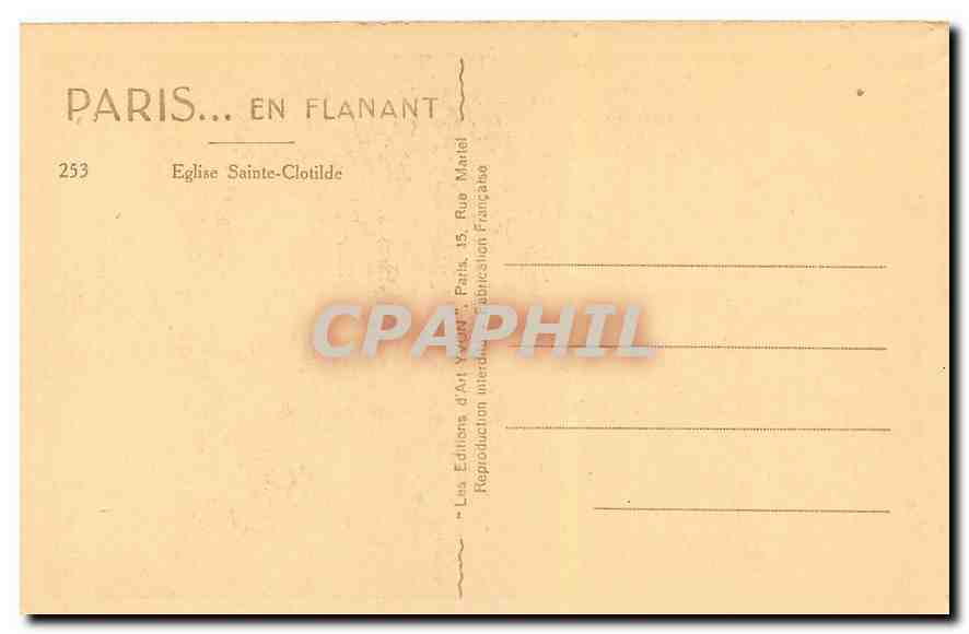 CPA Paris en Flanant Eglise Sainte Clotilde  — Verso