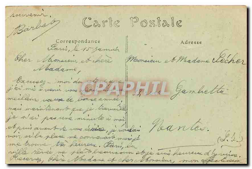 CPA Paris l'Eglise de la Madeleine  — Rückseite