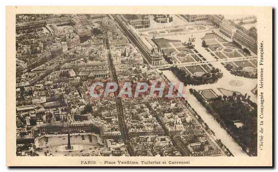 CPA Paris Place Vendome Tuileries et Carrousel 