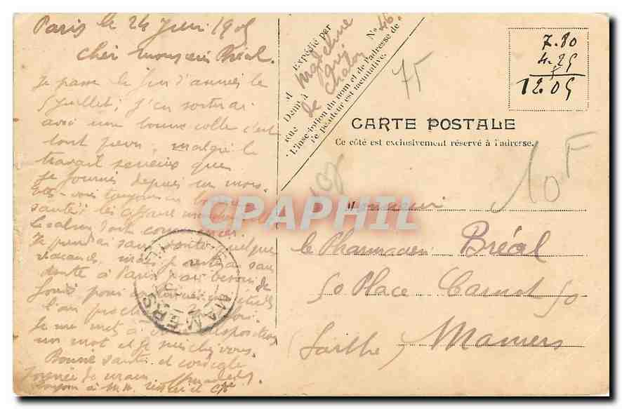 CPA Paris Statue de Jeanne d'Arc Par Dubois  — Verso