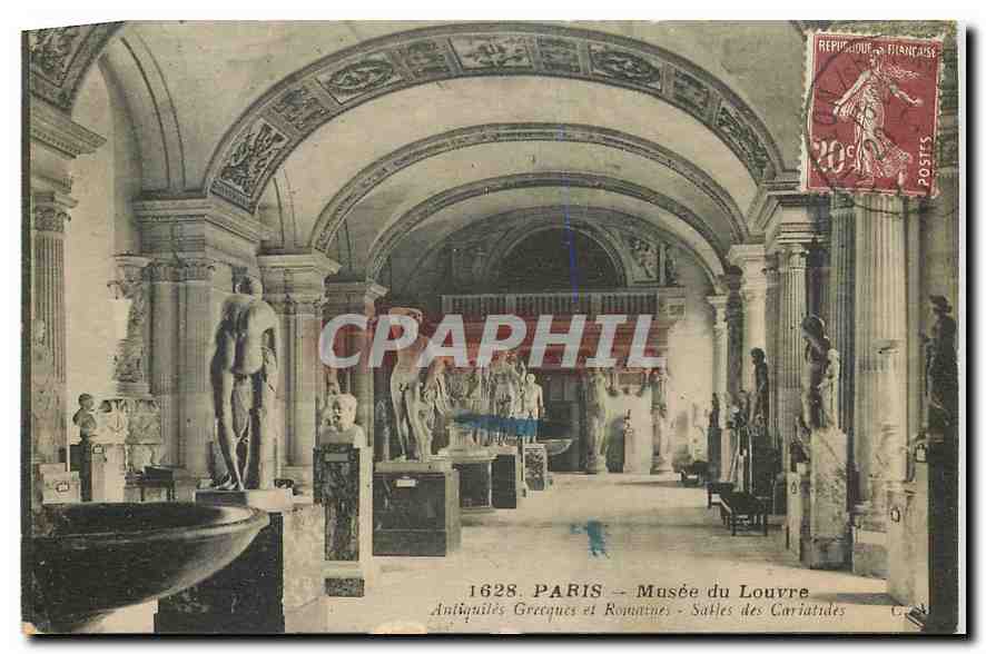 CPA Paris Musee du Louvre antiquites Grecques et Romaines Salle des Cariatides 