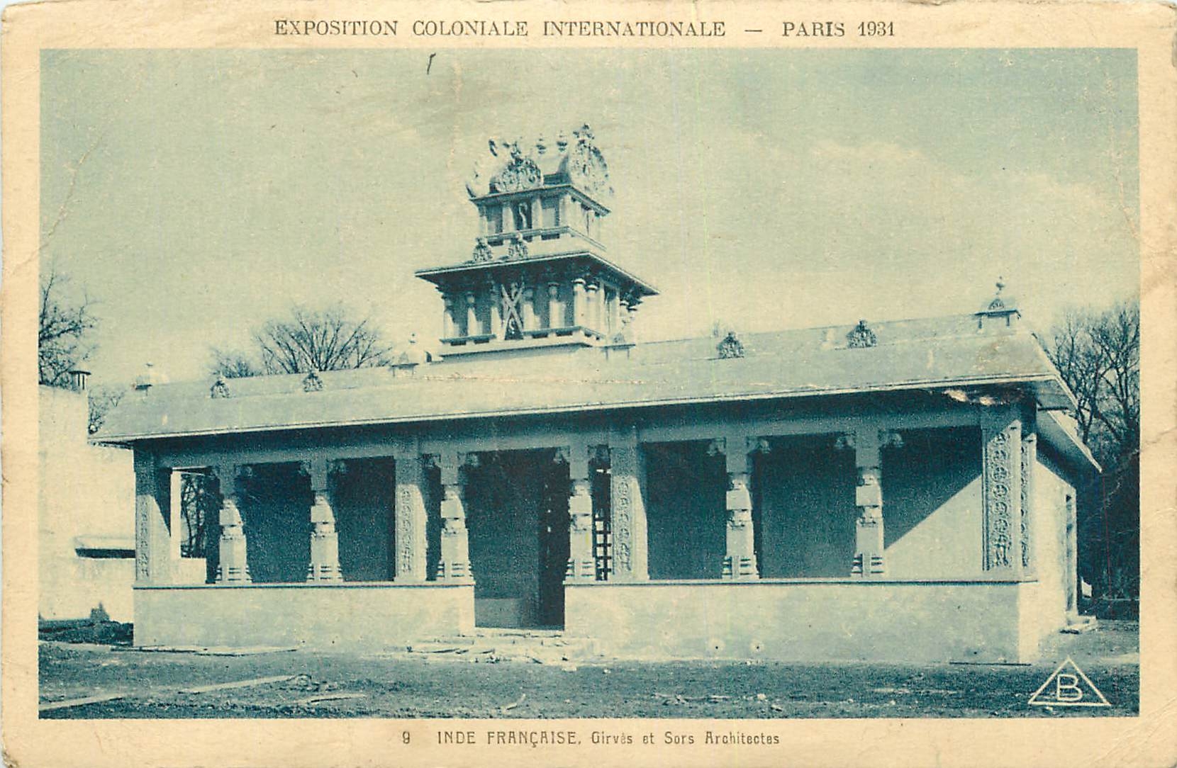CPA Exposition Coloniale Internationale Paris 1931 Inde Francaise Girvis et Sars Architectes 