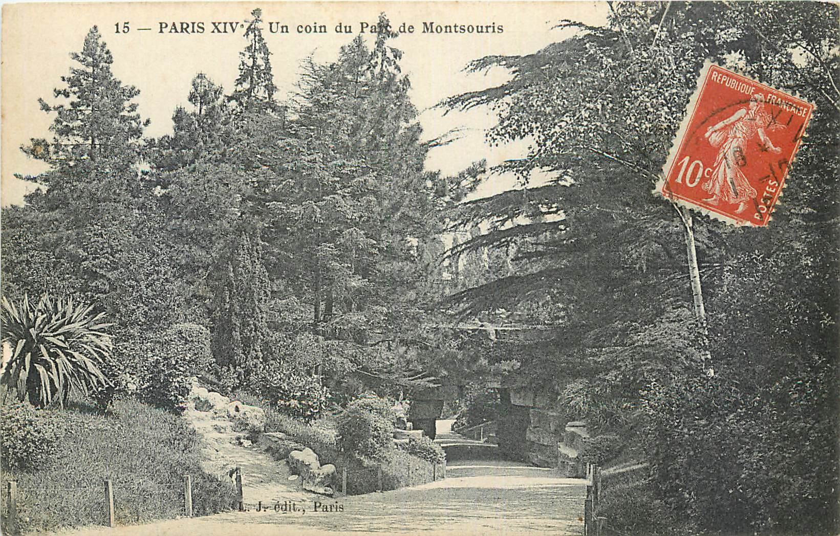 CPA Paris XIV un Coin du Parc de Montsouris 