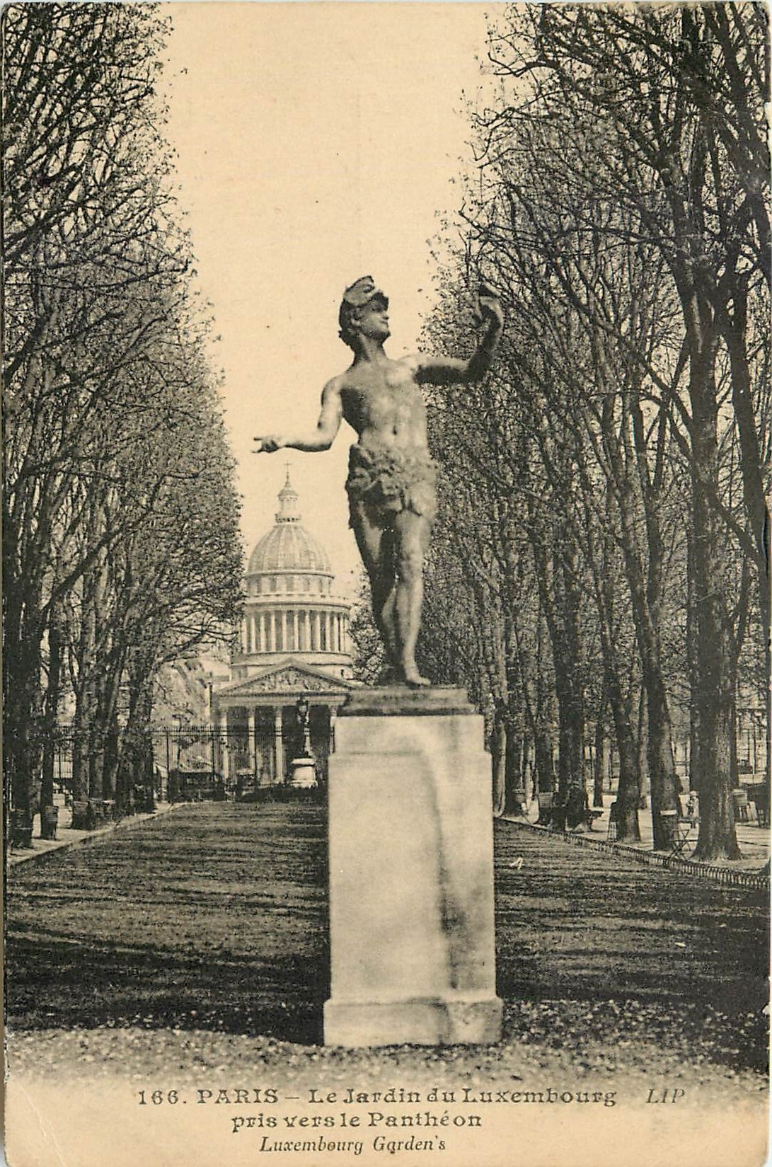 CPA Paris le Jardin du Luxembourg pris vers le Pantheon 