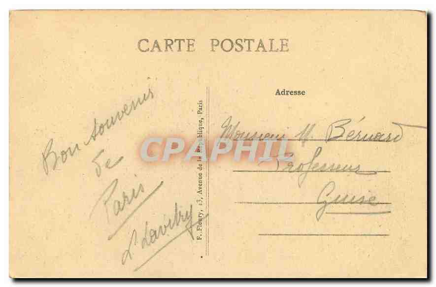 CPA Paris l'Eglise de la Madeleine  — Verso