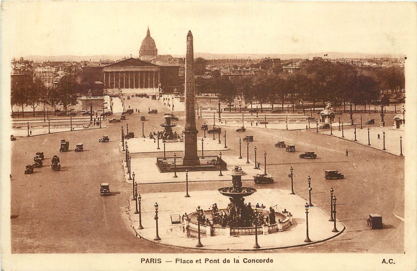 CPA Paris Place et Pont de la Concorde 