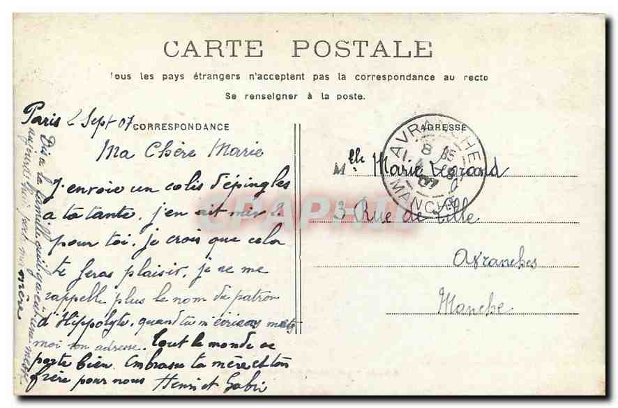 CPA Paris la Seine au Pont Royal  — Rückseite