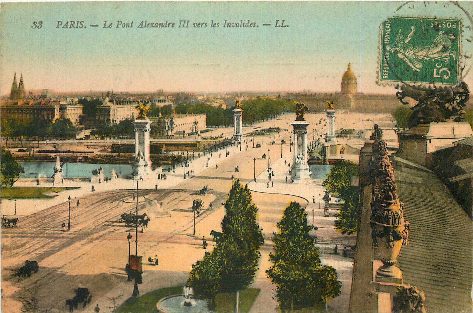 CPA Paris le Pont Alexandre II vers les Invalides 