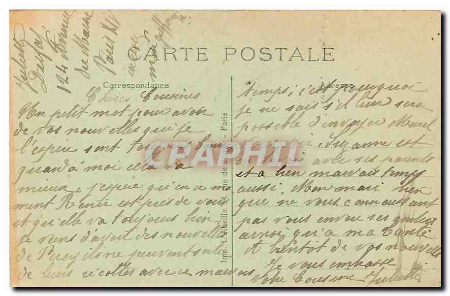 CPA Paris Palais du Luxembourg les Jardins Lion — Rückseite