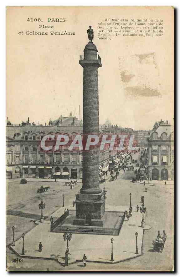 CPA Paris Place et Colonne Vendome 