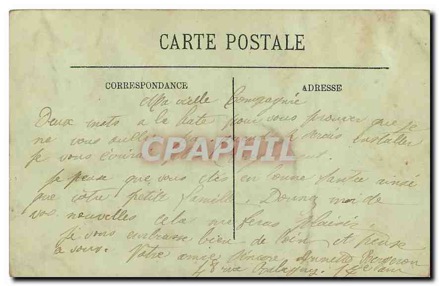 CPA Paris la Conciergerie  — Verso
