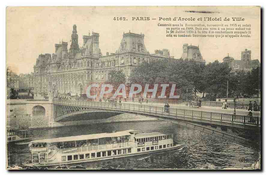 CPA Paris Pont d'Arcole et l'Hotel de Ville 