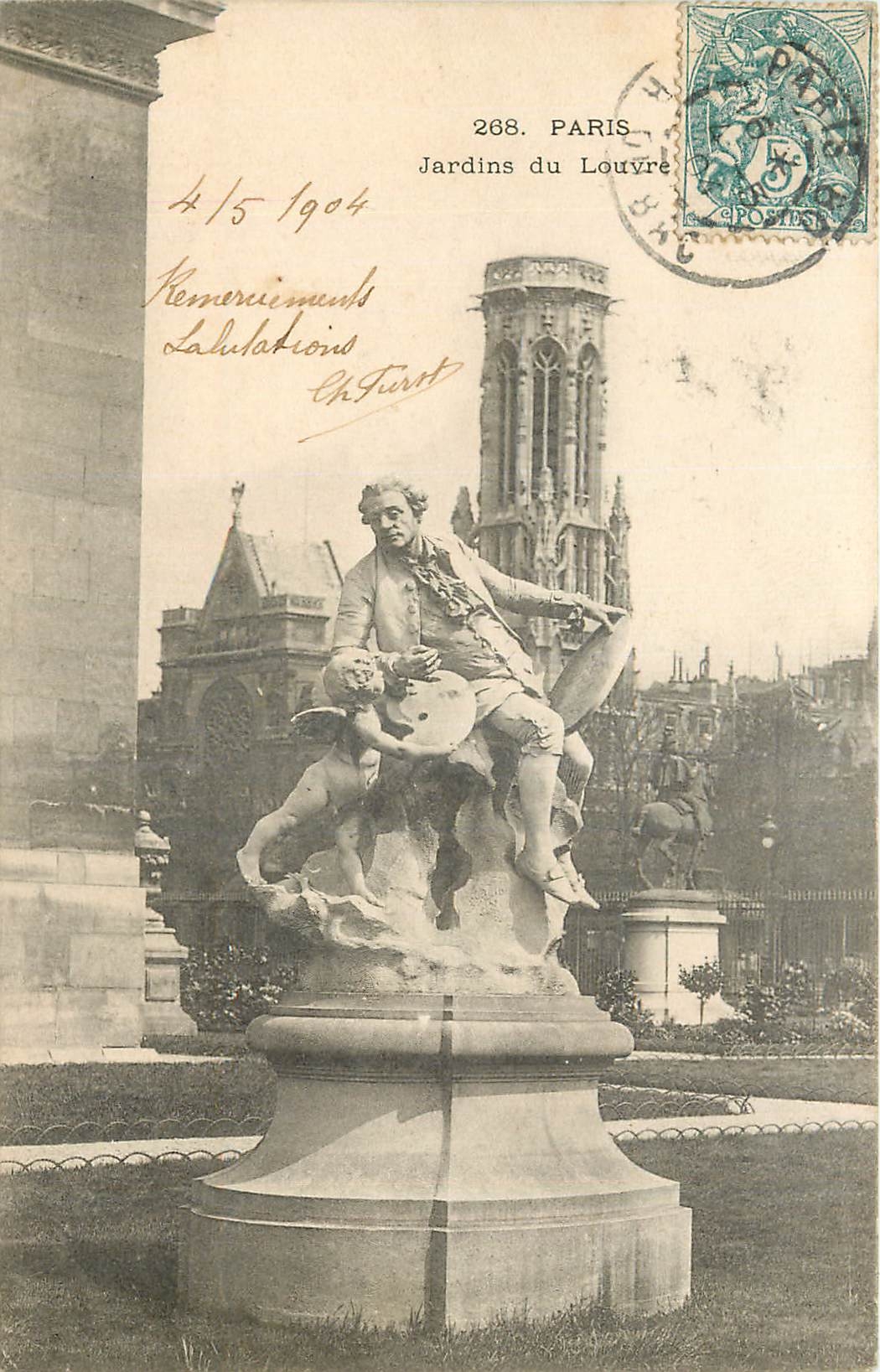 CPA Paris Jardins du Louvre 