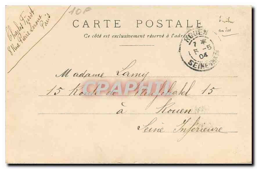 CPA Paris Jardins du Louvre  — Rückseite