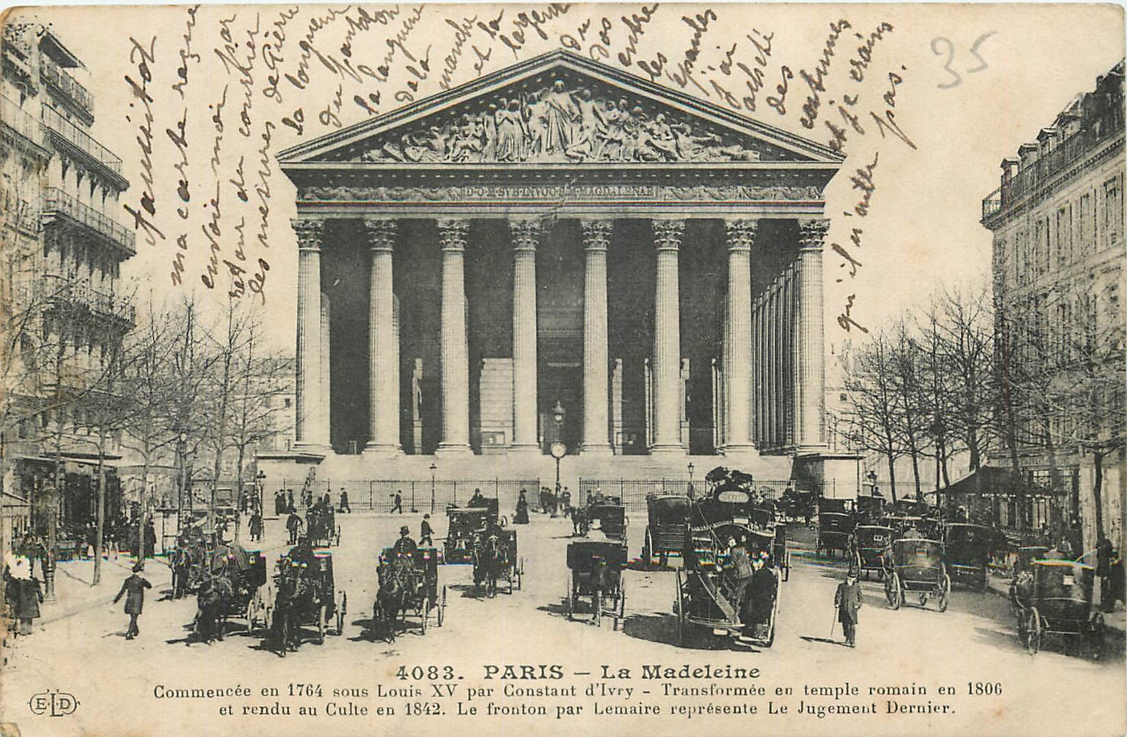 CPA Paris la Madeleine Commencee en 1764 sous Louis XV par Constant d'Ivry 