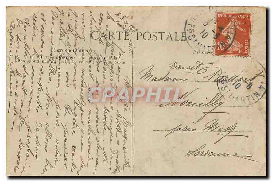 CPA Paris la Madeleine Commencee en 1764 sous Louis XV par Constant d'Ivry  — Rückseite