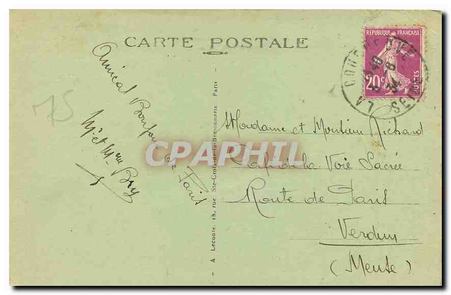 CPA Paris le Trocadero  — Verso