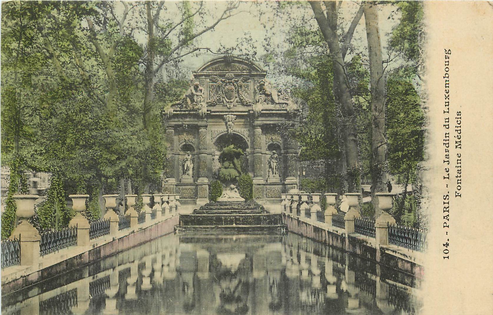 CPA Paris le Jardin du Luxembourg Fontaine Medicis 