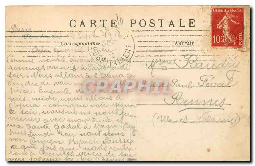 CPA Paris La Place de la Concorde  — Rückseite