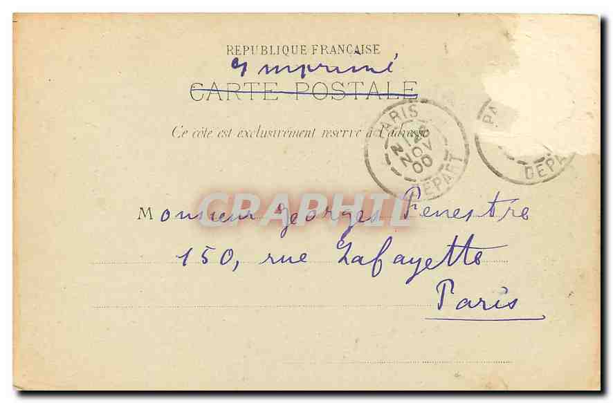 CPA Paris Fontaine de Carpaux  — Rückseite