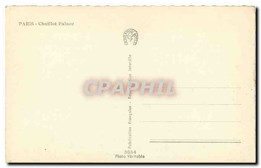 CPA Paris le Palais de Chaillot  — Verso