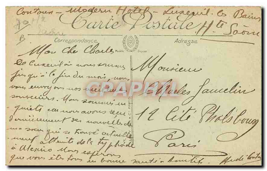 CPA Luxeuil les Bains la Maison Carree  — Verso