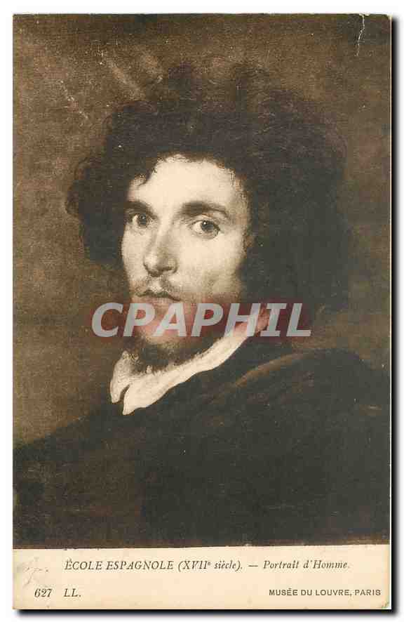 CPA Ecole Espagnole Portrait d'Homme Musee du Louvre Paris 