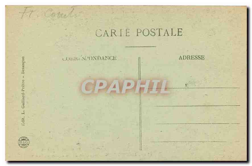 CPA Mouthier Rapides de la Loue apres sa Source  — Rückseite