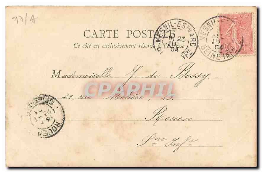 Camera delle regine madri — Fontainebleau — B.F., Parigi — Verso