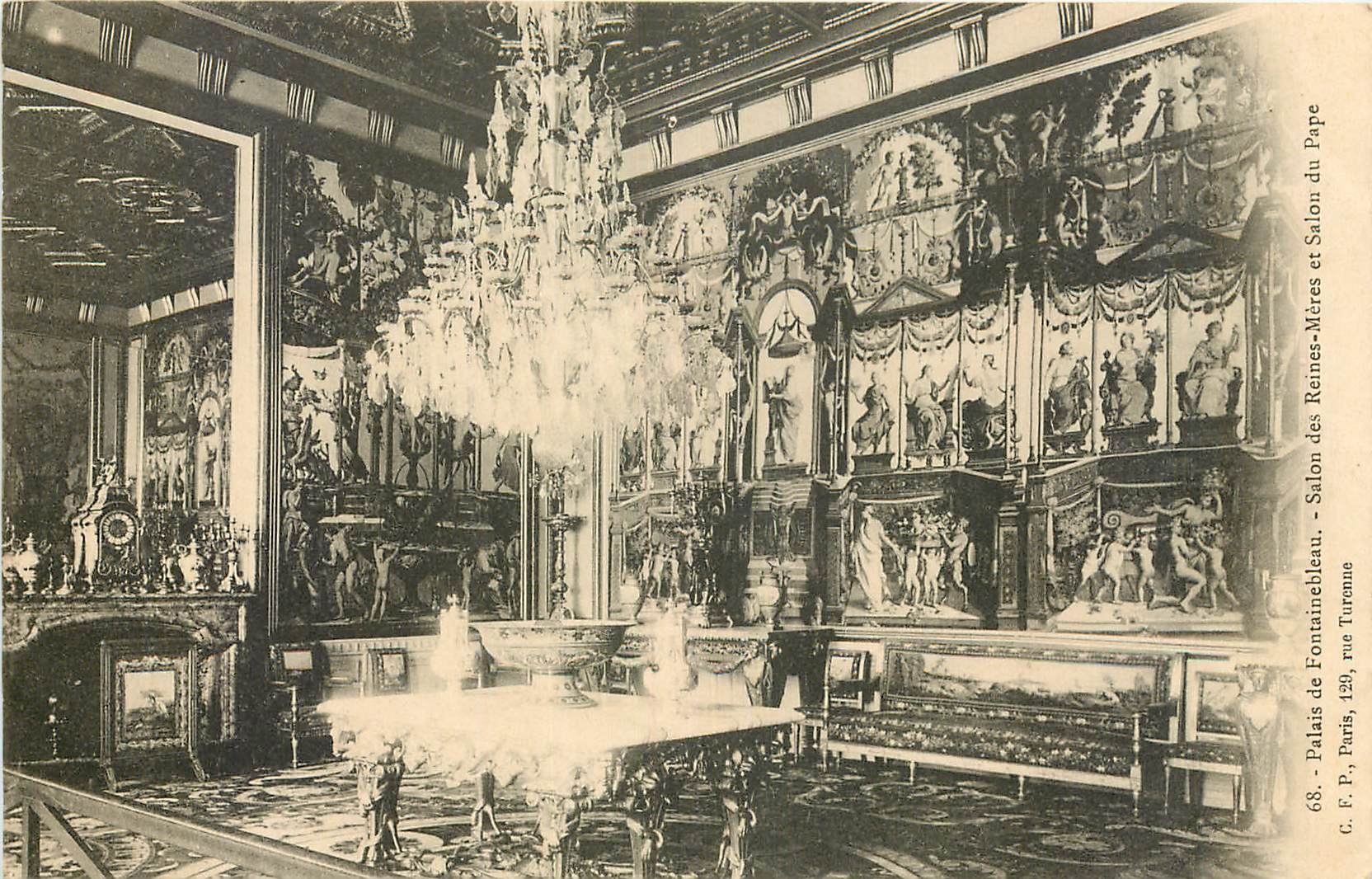 Schloss Fontainebleau — Salon des Reines-Mères und Salon du Pape — C.F.P., Paris, 129, rue Turbule
