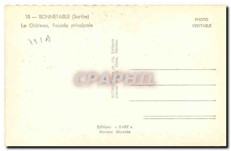 CPA Bonnetable Sarthe le Chateau facade principale  — Rückseite