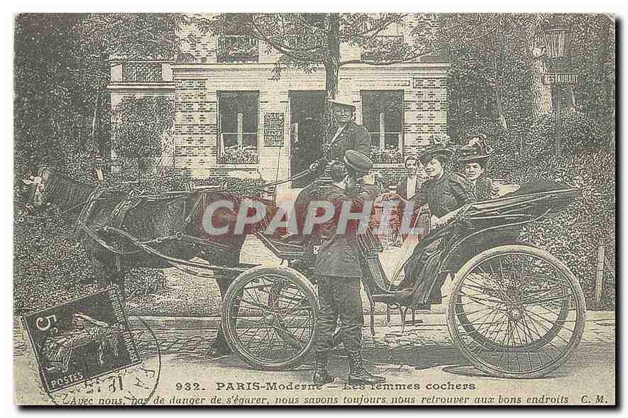REPRO Paris Moderne les femmes cochers  Cheval