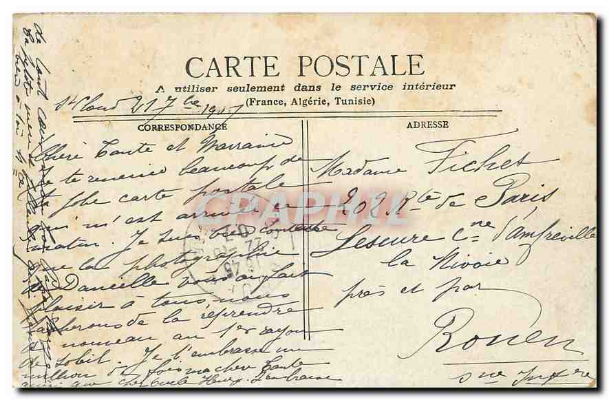 CPA Paris le Pont arts et l'institut  — Rückseite