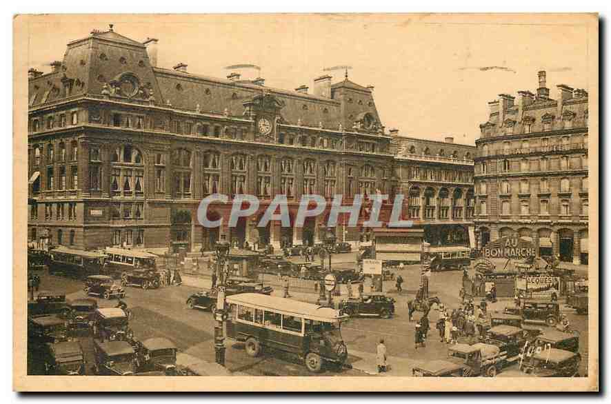 CPA Paris en flanant Gare St Lazare Cour de Rome 