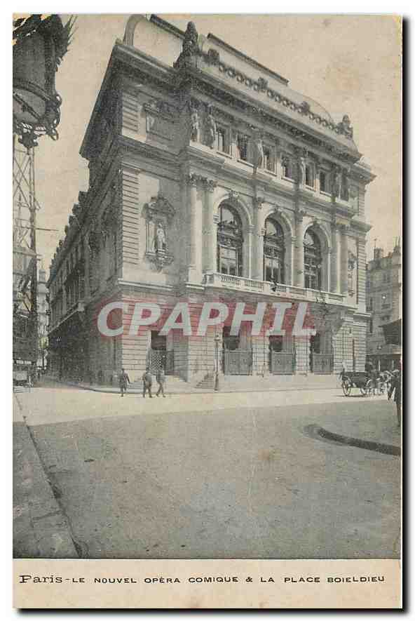 CPA Paris le nouvel Opera comique et la place Boieldieu 