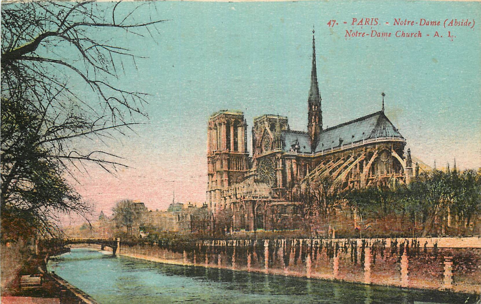 CPA Paris Notre Dame Abside 