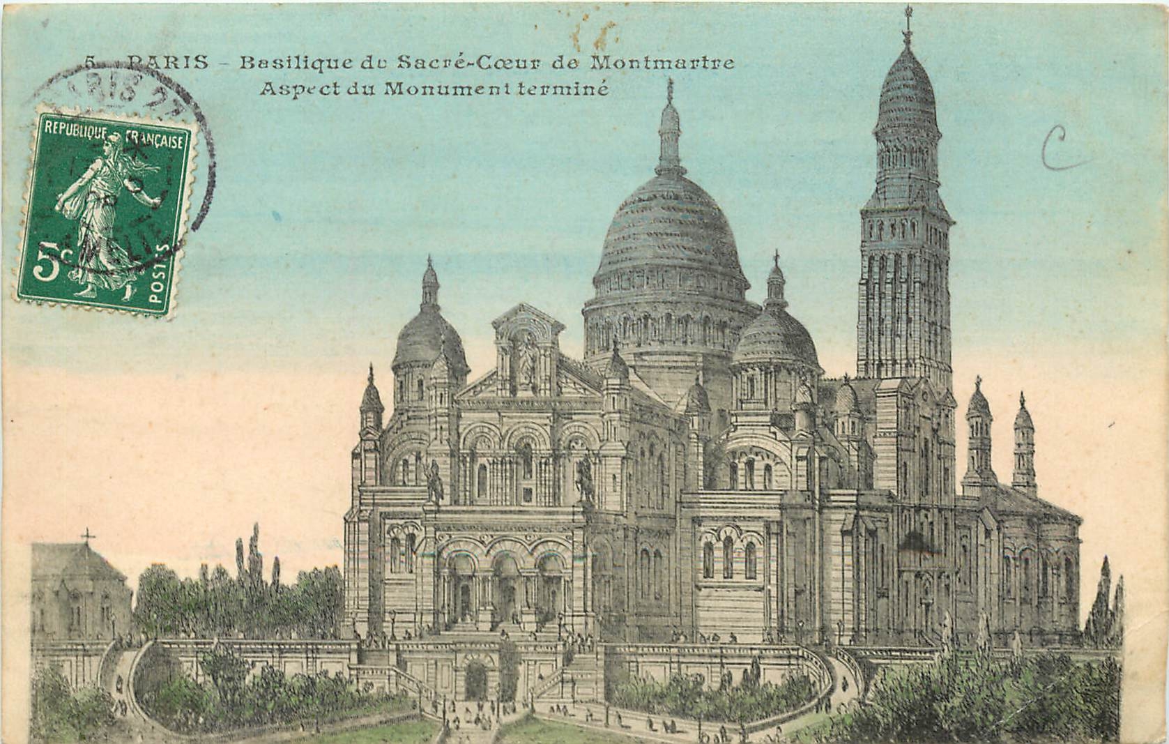 CPA Paris Basilique de Sacre Coeur de Montmartre aspect du monument termine 