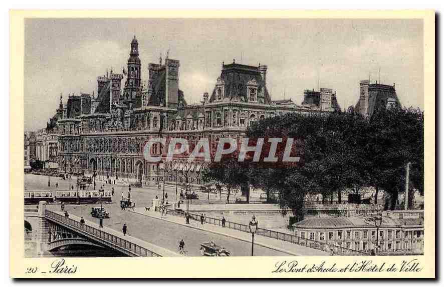CPA Paris le Pont et Hotel de ville 