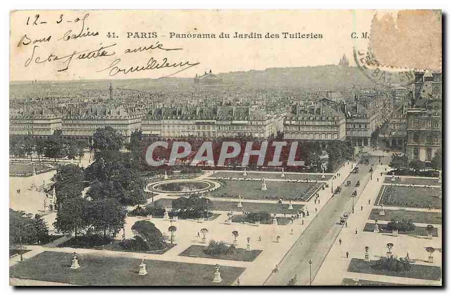 CPA Paris Panorama du Jardin des Tuileries 