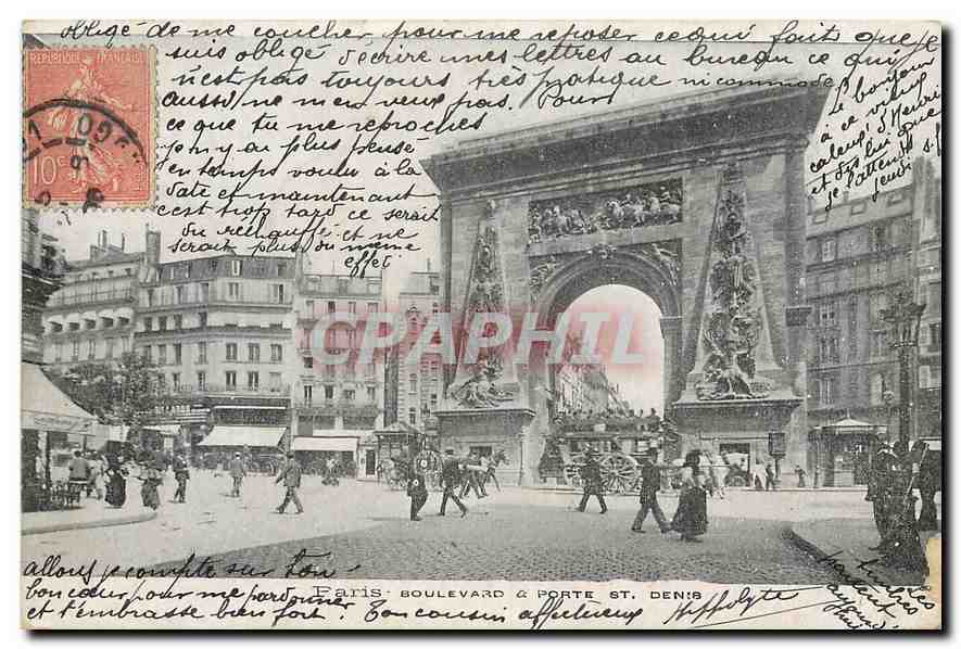 CPA Paris Boulevard et porte St Denis 