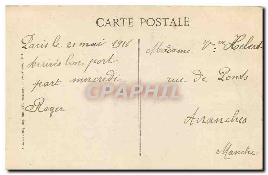 CPA Paris Hotel des invalides tombeau de Napoelon Ier  — Rückseite