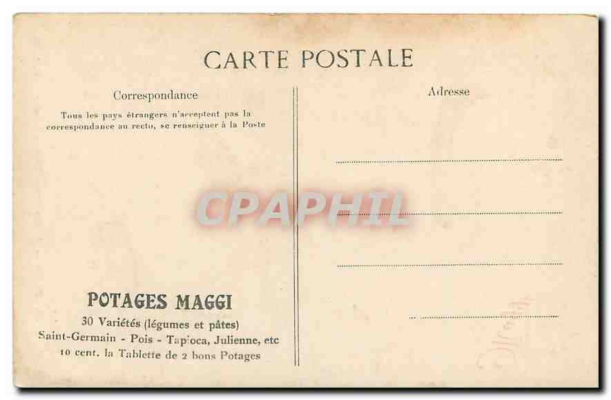 CPA Paris Montmertre le Sacre Coeur Publicite Maggi — Rückseite