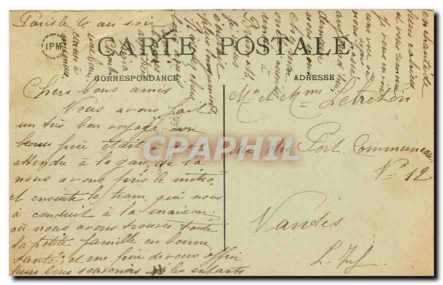 CPA Paris Place de la Republique  — Rückseite