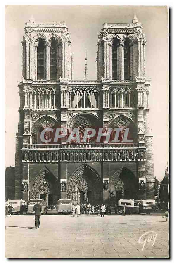 CPA Paris et ses merveilles facade de la cathedrale Notre Dame 