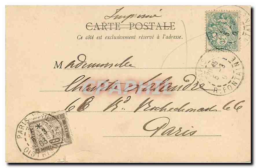 CPA Paris Eglise du Sacre Coeur  — Rückseite