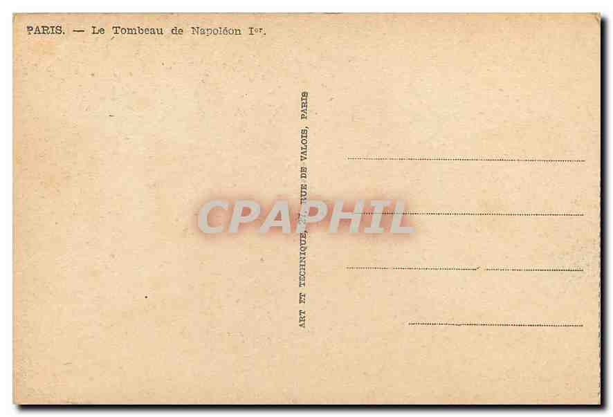 CPA Paris le Tombeau de Napoleon Ier  — Rückseite