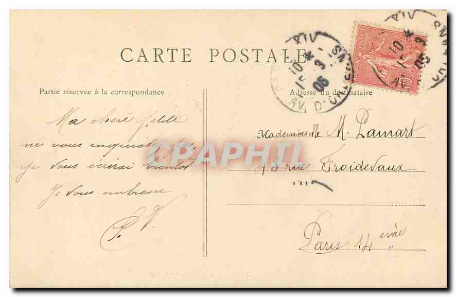 CPA Paris fontaine de Carpeaux  — Rückseite