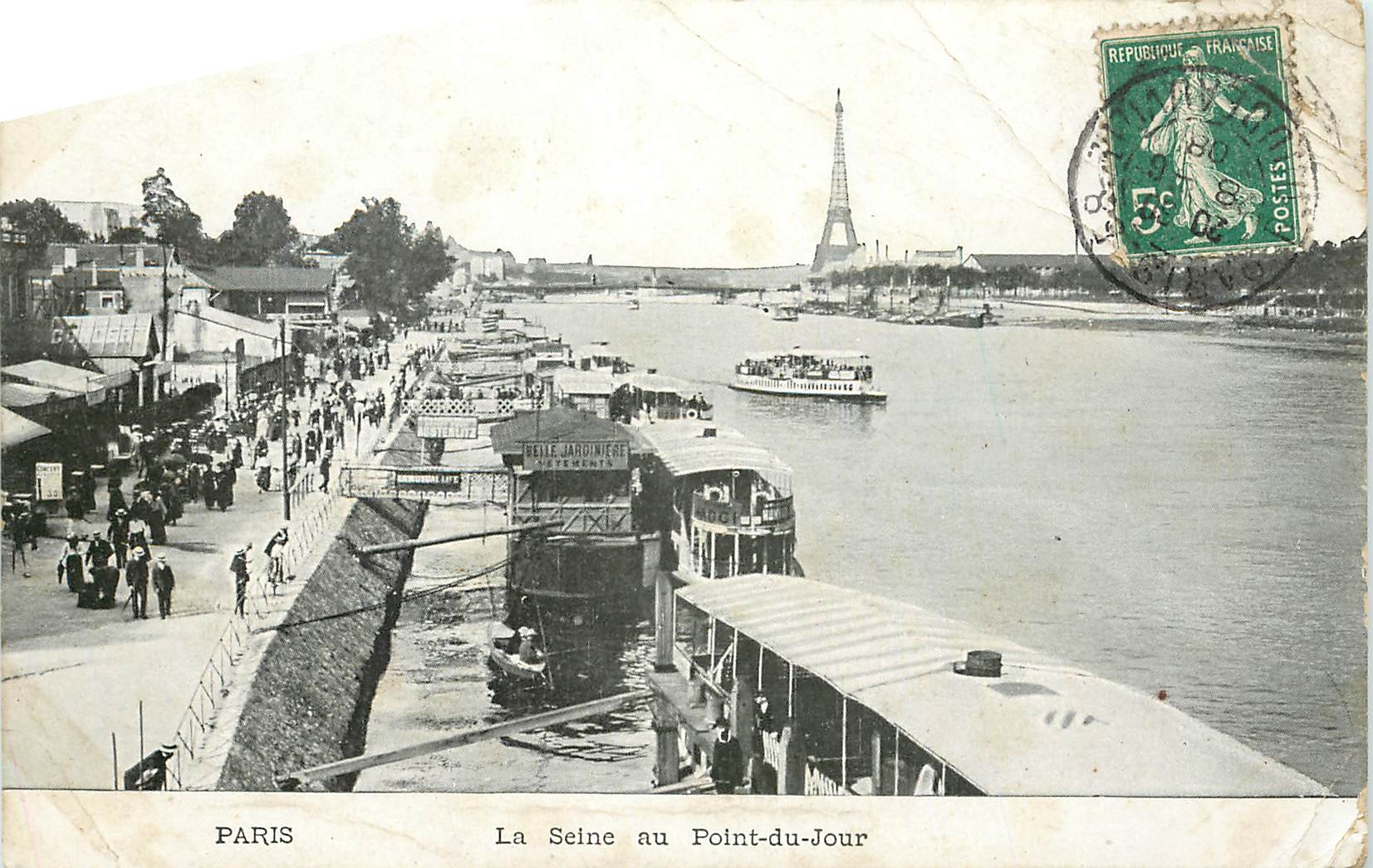 CPA Paris la Seine au Point du Jour Tour Eiffel