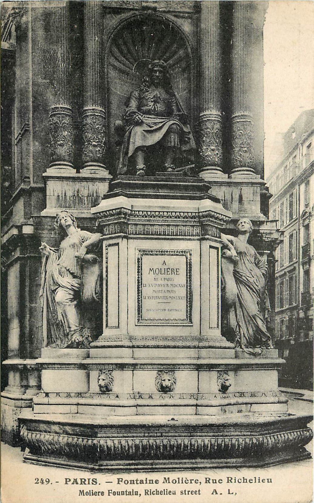 CPA Paris Fontaine Moliere rue Richelieu 
